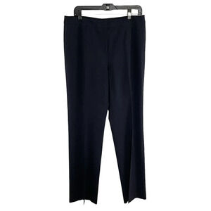 Lafayette 148 Black Wool Menswear Wide Leg Dress Pants Without Pockets Size 10